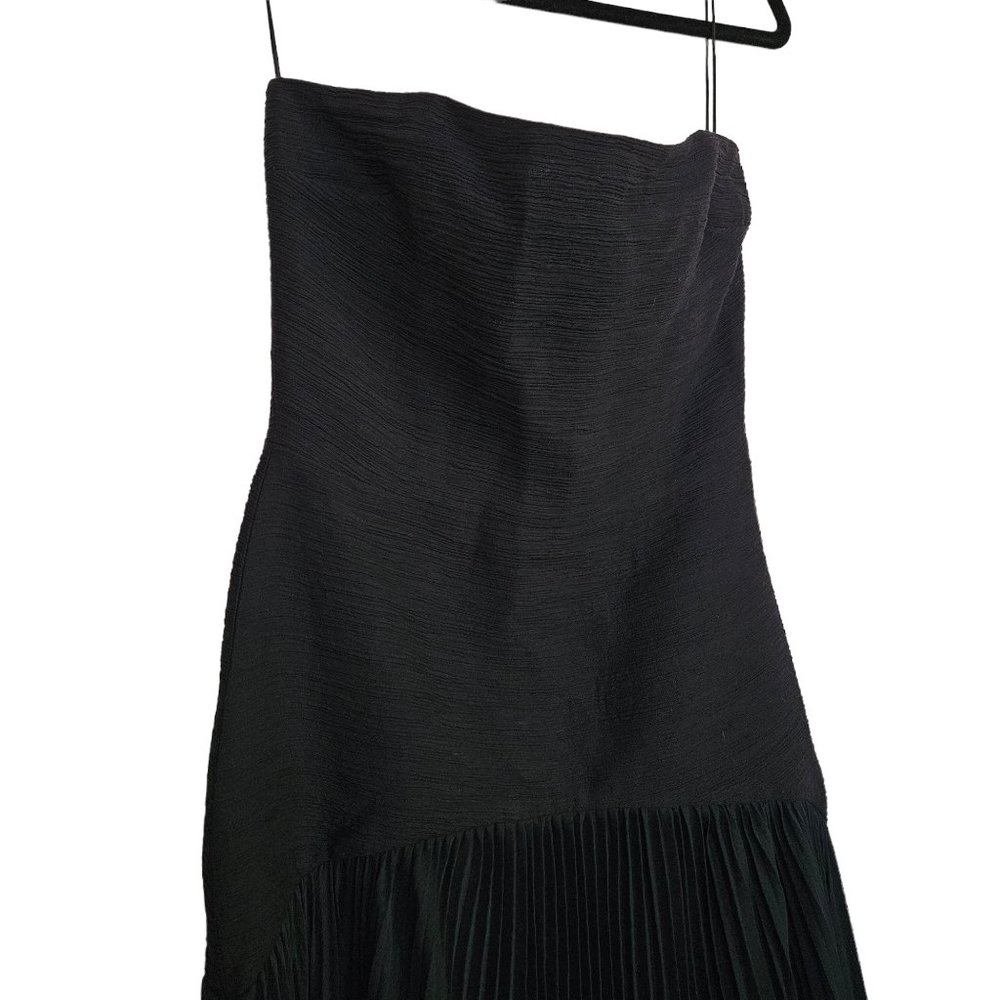 Alexis Sunniva Pleated Strapless Black Maxi Dress Gown - Picture 5 of 13